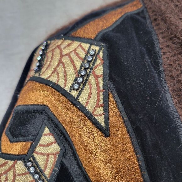 Cervelle 80s Brown Mohair Eclectic Grandpa Grandmacore Sweater Cardigan Medium - Picture 4 of 12